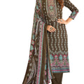 DRAVINAM Trends Women's Unstitched Woolen Kashmiri Printed Siroski Work Winter wear suits for women with Shawl