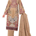 DRAVINAM Trends Unstitched Women's Pakistani Suit Material - Karachi Lawn Cotton Digital Printed Embroidered Kameez Material II Unstitched Cotton Bottoms II Printed Cotton Dupatta