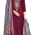 DRAVINAM Trends Women's Unstitched Winter Wear Woollen Pashmina Embroidered Salwar Suit Dress Material with Pashmina Printed Shawl Dupatta