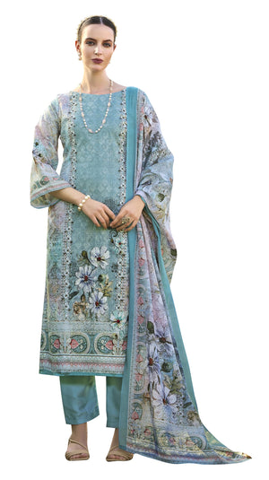 DRAVINAM Trends Women's Unstitched Salwar Suit Dress Material - Jam Cotton Digital Printed Heavy Embroidered Boring Work Kameez II Unstitch Bottoms II Cotton Dupatta