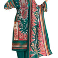 DRAVINAM Trends Lawn Cotton Pakistani Embroidered Suit Dress Material with Unstitched Bottoms and Cotton Dupatta