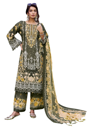DRAVINAM Trends Women's winter wear unstitched embroidered Woollen Pashmina Suit Dress Material with Pashmina Printed Shawl Dupatta