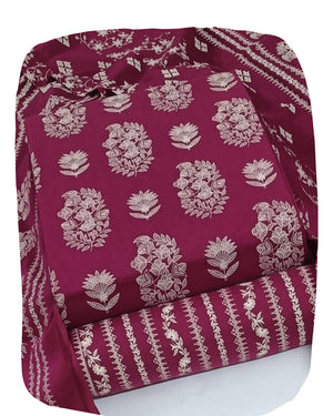 DRAVINAM Trends Discharge Prints Pure Soft Cotton Unstitched Salwar Suit Dress Material with Cotton Dupatta