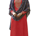 DRAVINAM Trends Women's Pure Tassar Silk Embroidered Palazzo Suit Pakistani Dress Material with Chinon Chiffon Heavy Embroidered and Cutwork Dupatta (Peach and Grey)