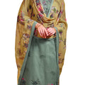 DRAVINAM Trends Women's Unstitched Pure Lawn Digital Printed Placement Embroidered Cotton Salwar Suit Dress Material with Mal Mal Cotton Digital Printed Dupatta (Grey)