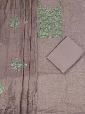 DRAVINAM Trends Embroidered Premium Cotton Unstitched Suit Dress Material for Women with Soft Silk Embroidered Dupatta