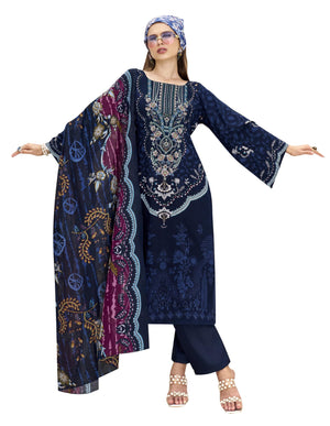 DRAVINAM Trends Unstitched Pakistani Embroidered Pure Rayon Salwar Suit Dress Materials with Cotton Dupatta