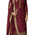 DRAVINAM Trends Unstitched Silk Jacquard Salwar suit Dress Material with Pure silk Jacquard Beautiful Dupatta (Red)