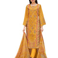 DRAVINAM Trends Kurti 2.50 mtrs,PURE COTTON SOLID DYED (2.7 m),PURE VISCOSE LAWN MULMUL DIGITAL PRINT BOX PALLU|Yellow