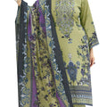 DRAVINAM Trends Women's Unstitched Pakistani Print Embroidered Rayon Salwar Suit Dress Materials with Cotton Printed Dupatta