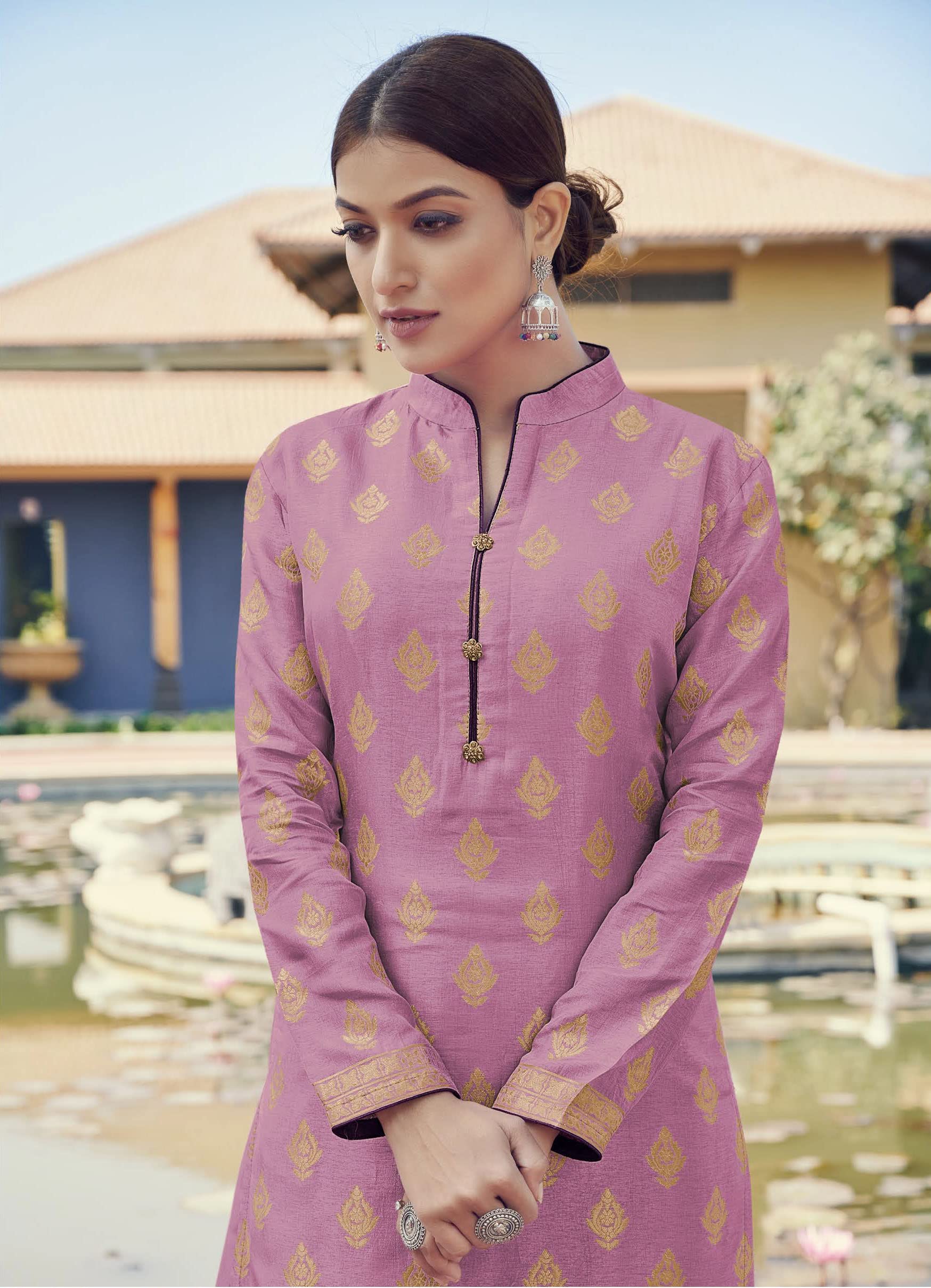 DRAVINAM Trends Women's Pure Dola Meenakari Jacquard Hand work Pakistani Suit with Pure Georgette Embroidered Dupatta