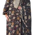 DRAVINAM Trends Pure Viscose Rayon Discharge Foil Printed Fancy Embroidered Daman Lace Suit Dress Material with Unstitched Rayon Bottoms and Cotton Embroidered Dupatta