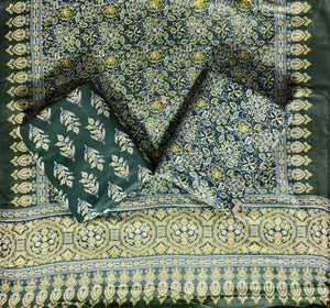 DRAVINAM Trends Jaipuri Print Cambric Cotton Unstitched Salwar Suit Dress Material for Women with Mulmul Cotton Dupatta