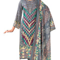 DRAVINAM Trends Kurti 2.50 mtrs, Pure Viscose Rayon (3 mtrs apx), Pure Cotton Mal Mal Print (2.30|Grey
