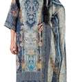 DRAVINAM Trends Pure Viscose Maslin Cotton Digital Printed Heavy Hand Embroidered Suit Dress Material with Unstitched Bottoms and Maslin Printed Dupatta