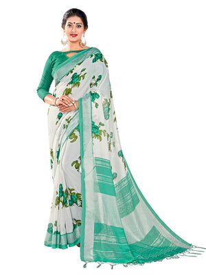 DRAVINAM Trends Women's Woven Kalamkari Printed Soft Cotton Saree with Blouse Piece (SareeKlm_6_Red and Orange)