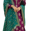 DRAVINAM Trends Women's Swaroski work Pure Dola Banarasi Silk Viscose Pakistani Dress Material with Pure Chinon heavy embroidered Dupatta (Pink)