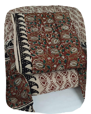 DRAVINAM Trends Women's Jaipuri Pure Cotton Handmade Floral Block Bagh Print Unstitched Dress Material Set with Dupatta (Top, Bottom, and Dupatta Fabric)