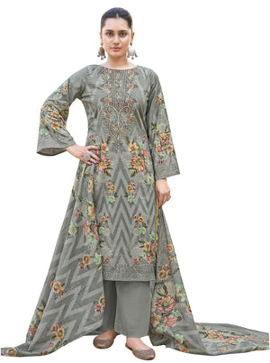 DRAVINAM Trends Women's Unstitched Premium Cambric Cotton Embroidered Printed Suit Material