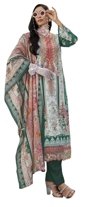 DRAVINAM Trends Kurti 2.50 mtrs,Soft Cotton Salwar(3 mtrs apx),Soft Cotton Mal mal dupatta(2.30 mtr) Unstitched Material Embroided|Yellow