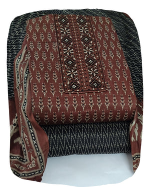 DRAVINAM Trends Women's Premium Cotton Jaipuri Printed Embroidered and Hand Work Unstitched Salwar Suit Dress Material with Mulmul Cotton Dupatta