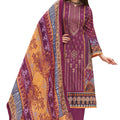 DRAVINAM Trends Unstitched Karachi Lawn Cotton Pakistani Digital Printed Embroidered Suit Dress Material with Unstitched Bottoms and Cotton Dupatta