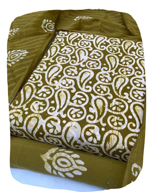 DRAVINAM Trends Unstitched Jaipuri Handmade Wax Batik Print Soft Cotton Dress Material with Dupatta