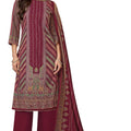 DRAVINAM Trends Kurti 2.50 mtrs,Pure Viscose Reyon Solid (2.7 m),Pure Viscose Silk Designer Print Dupatta (2.25 m)|Maroon