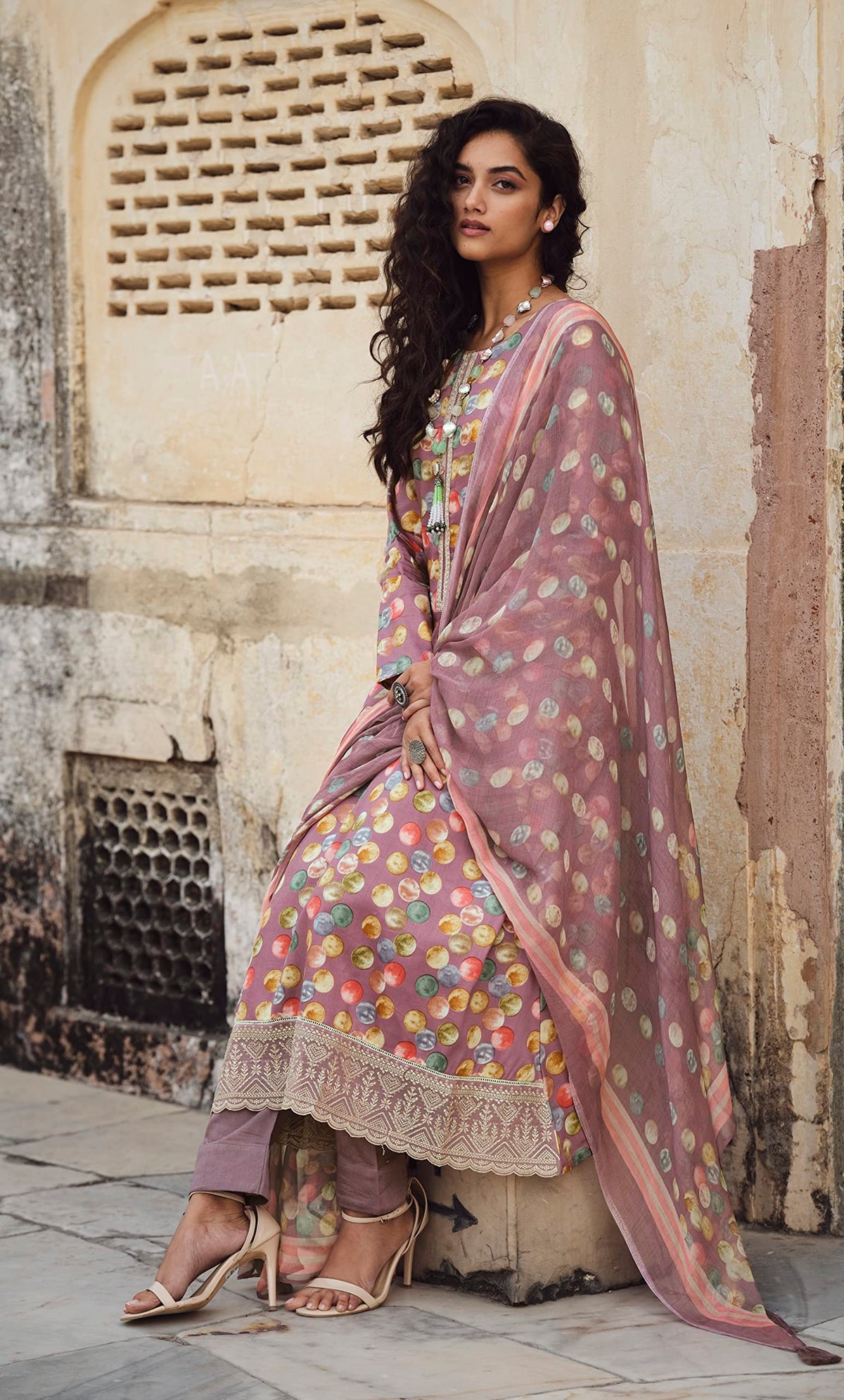 DRAVINAM Trends Women's Cotton Salwar Suit Set (Pink)