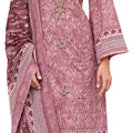DRAVINAM Trends Women's Pure Lawn Cotton Pakistani Embroidered Salwar Suit Dress Material with Unstitched Bottoms and Printed Cotton Dupatta