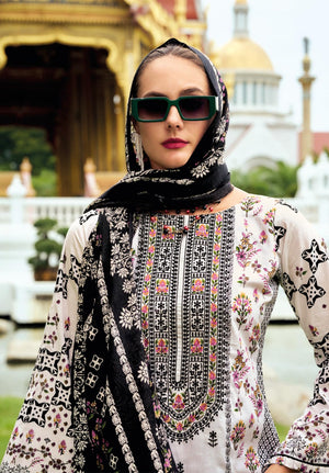 DRAVINAM Trends Kurti 2.50 mtrs, Pure Cotton (3 mtrs apx), Pure MAL MAL Cotton Dupatta Digital Print|Black 1
