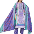 DRAVINAM Trends Women's Unstitched Digital Print Embroidered Pakistani Cotton Salwar Suit Dress Materials with Dupatta