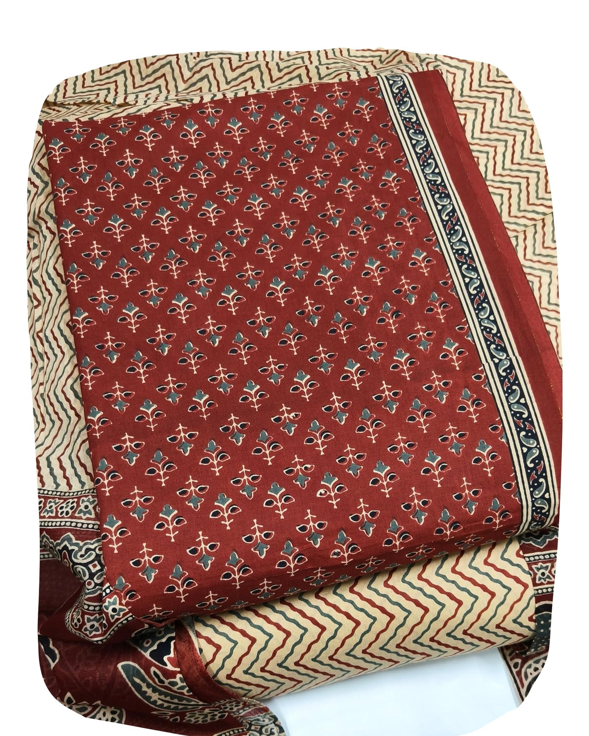 DRAVINAM Trends Jaipuri Print Cambric Cotton Unstitched Salwar Suit Dress Material for Women with Mulmul Cotton Dupatta