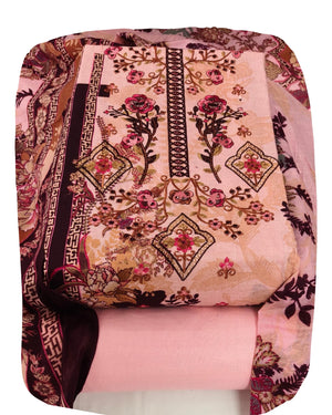 DRAVINAM Trends Women's Pure Cotton Unstitched Salwar Suit Dress Material Set | Pakistani Prints with Embroidery I Mulmul Dupatta