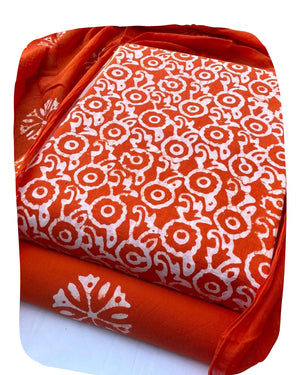 DRAVINAM Trends Unstitched Jaipuri Handmade Wax Batik Print Soft Cotton Dress Material with Dupatta