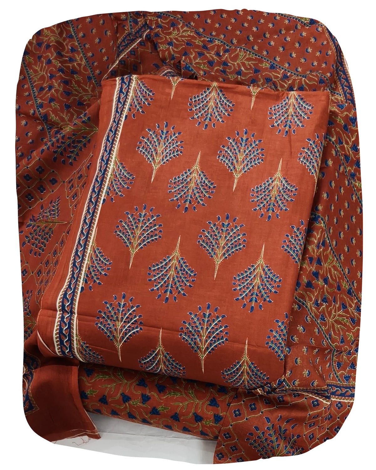 DRAVINAM Trends Jaipuri Print Cambric Cotton Unstitched Salwar Suit Dress Material for Women with Mulmul Cotton Dupatta