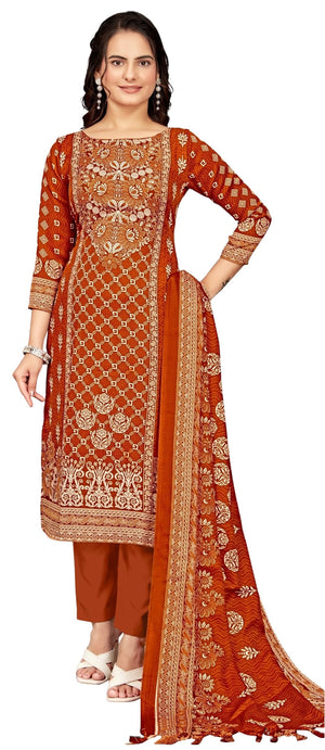 DRAVINAM Trends Women's Unstitched Winter Wear Digital Printed Heavy Woolen Pashmina Salwar Suit Dress Material with Printed Shawl Dupatta