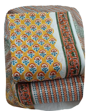 DRAVINAM Trends Sanganeri Hand Block Print Pure Cambric Unstitched Cotton Suit Dress Material with Kota Doriya Hand Printed Dupatta
