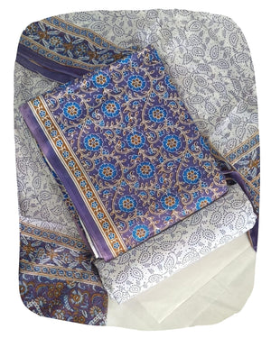 DRAVINAM Trends Jaipuri Print Cambric Cotton Unstitched Salwar Suit Dress Material for Women with Mulmul Cotton Dupatta
