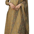 DRAVINAM Trends Women's Unstitched digital Print Pure Woollen Pashmina Hand Embroidered Salwar Suit Dress Material with digital printed woolen shawl dupatta (Yellow)