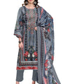 DRAVINAM Trends Women's Unstitched Salwar Suit Dress Material - Cotton Digital Printed Organza Embroidered Kameez II Unstitch Bottoms II Cotton Dupatta