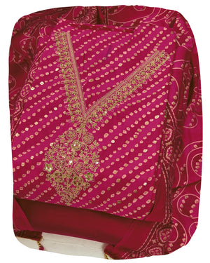 DRAVINAM Trends Womens Modal Silk Unstitched Suit Material with Embroidered Printed Kurta Pant and Dupatta