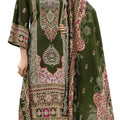 DRAVINAM Trends Women's Unstitched Pakistani Digital Print Embroidered Pure Cotton Salwar Suit Dress Materials with Cotton Embroidered Cutwork Dupatta