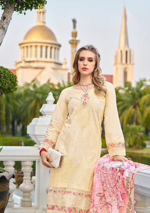 DRAVINAM Trends Kurti 2.50 mtrs, Pure Cotton (3 mtrs apx), Pure MAL MAL Cotton Dupatta Digital Print|Rust
