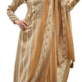 DRAVINAM Trends Women's Pure Pashmina wool Digital Print Fancy Embroidery Work Warm Salwar Kameez Dress Material with Pure Woollen Pashmina Printed Woven Shawl Dupatta (Beige)