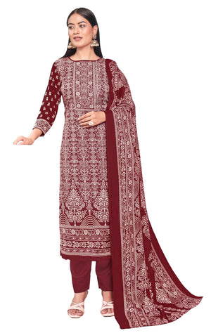DRAVINAM Trends Women's Unstitched Winter Wear Kashmiri Kani Printed Heavy Woolen Pashmina Salwar Suit Dress Material with Digital Printed Printed Shawl Dupatta