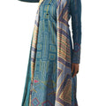 DRAVINAM Trends Women's Unstitched Digital Floral Printed Embroidered Cotton Casual Wear Salwar Suits For Women with Nazneen Chiffon Chunni/Dupatta (Blue)