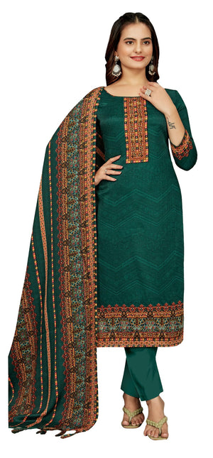 DRAVINAM Trends Women's Unstitched Winter Wear Digital Printed Heavy Woolen Pashmina Salwar Suit Dress Material with Printed Shawl Dupatta