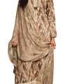 Women's Digital Printed Jam Cotton Unstitch Salwar Suit Dress Material with Cut work Embroidery and Japan Chiffon Chunni (Brown)