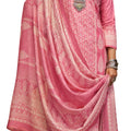 DRAVINAM Trends Women's Unstitched Maslin Salwar Suit Dress Material - Pure Bemberg Maslin Aari Work Kameez II Rayon Unstitch Bottoms II Viscose Maslin Digital Prints Dupatta